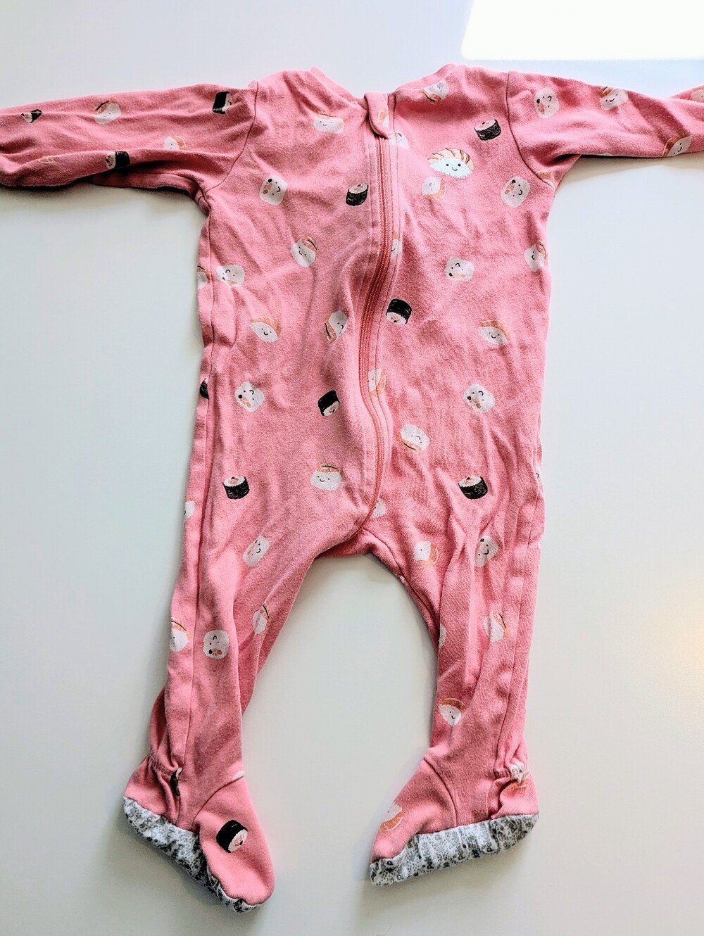 5 For 25$ PEKKLE - Pink Sushi Print Footed One-Piece Pajamas - Unbranded
